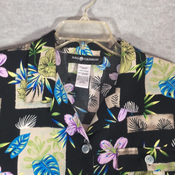 SAG HARBOR Tropical Hawaiian Cruise Summer Beach Poolside Wrinkle Resistant NWOT - Picture 3 of 16